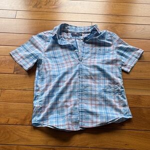 Vineyard Vines Light Blue and Red Plaid Shirt